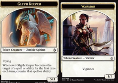 Glyph Keeper (005) // Warrior (017) Double-Sided Token